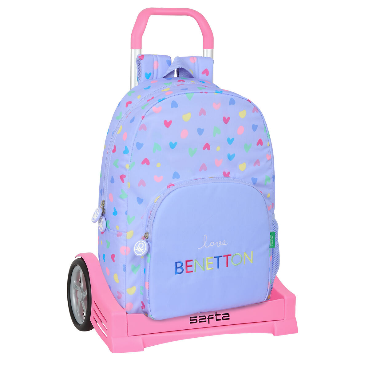 Ghiozdan cu Roți Benetton Lila Liliachiu 30 x 46 x 14 cm - Birou și papetărie, Material școlar și educațional