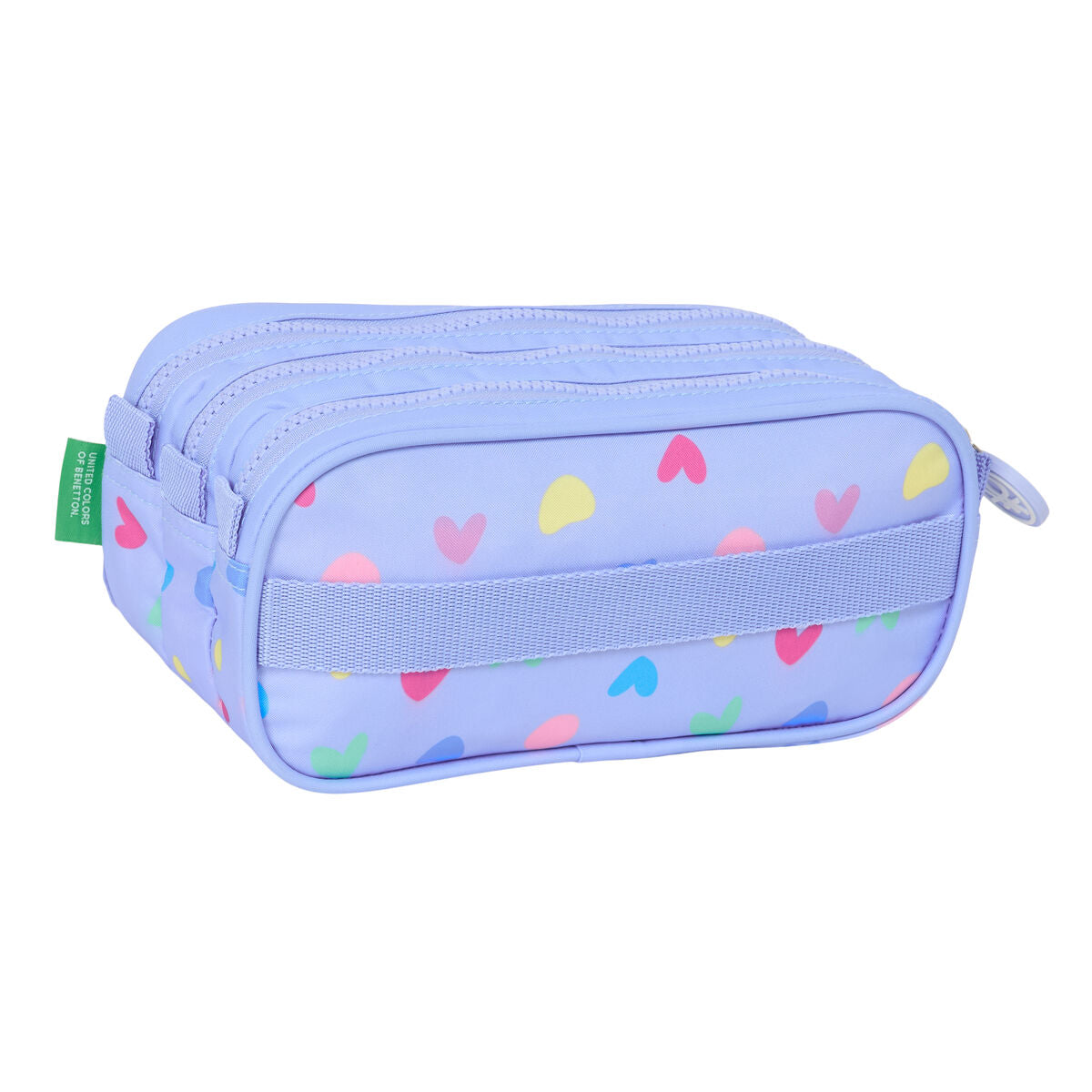Penar triplu Benetton Lila Liliachiu 21,5 x 10 x 8 cm - Birou și papetărie, Material școlar și educațional