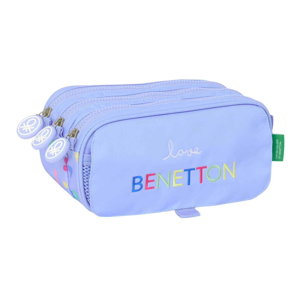 Penar triplu Benetton Lila Liliachiu 21,5 x 10 x 8 cm - Birou și papetărie, Material școlar și educațional