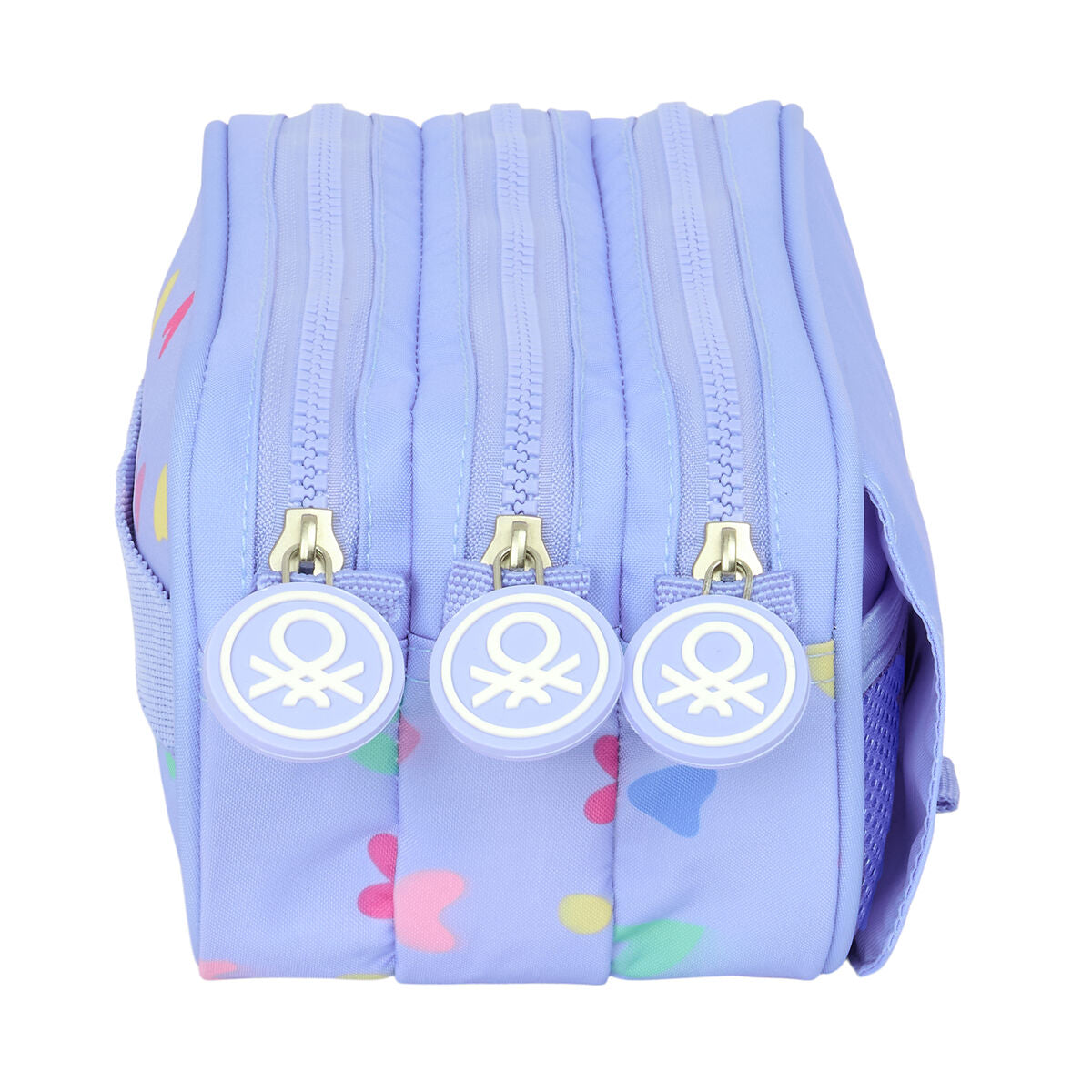 Penar triplu Benetton Lila Liliachiu 21,5 x 10 x 8 cm - Birou și papetărie, Material școlar și educațional