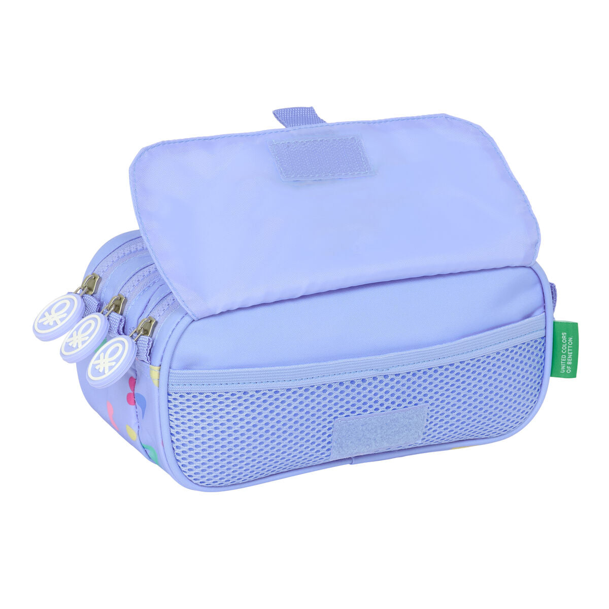 Penar triplu Benetton Lila Liliachiu 21,5 x 10 x 8 cm - Birou și papetărie, Material școlar și educațional