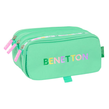 Penar triplu Benetton Mint Verde 21,5 x 10 x 8 cm - Birou și papetărie, Material școlar și educațional