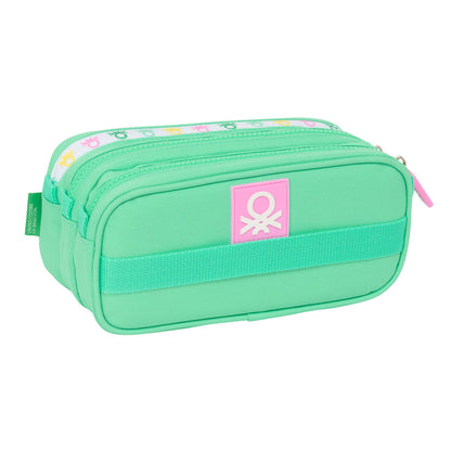 Penar triplu Benetton Mint Verde 21,5 x 10 x 8 cm - Birou și papetărie, Material școlar și educațional