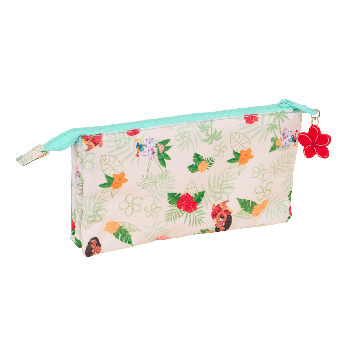 Penar triplu Vaiana Albastru Bej 22 x 12 x 3 cm - Birou și papetărie, Material școlar și educațional