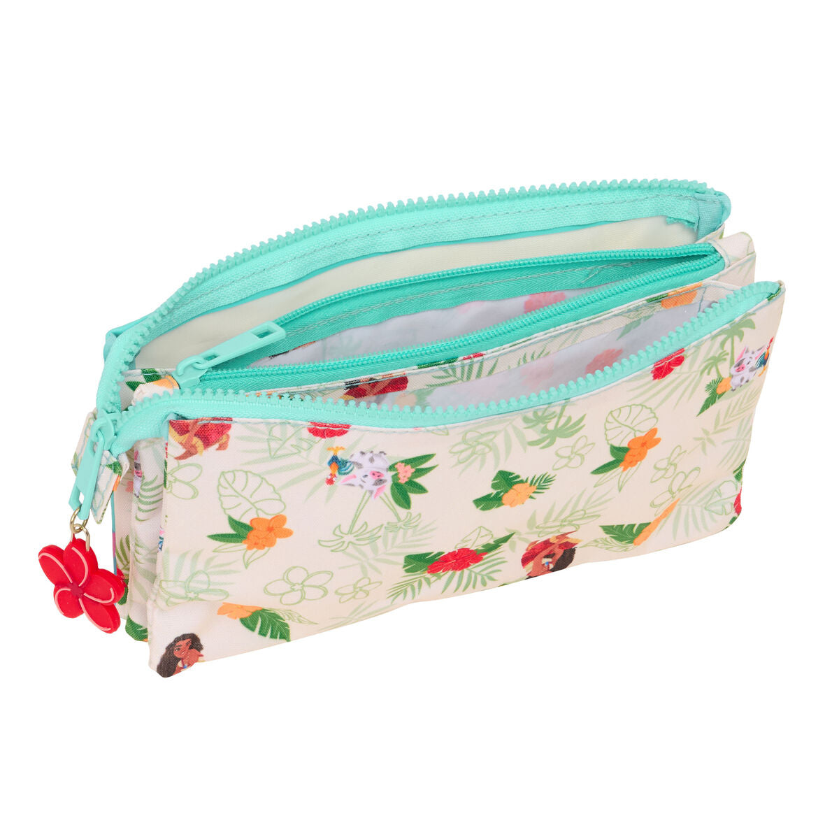 Penar triplu Vaiana Albastru Bej 22 x 12 x 3 cm - Birou și papetărie, Material școlar și educațional