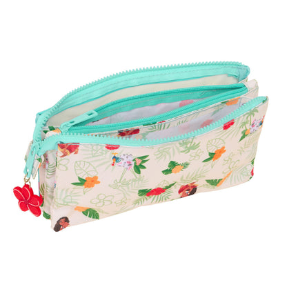 Penar triplu Vaiana Albastru Bej 22 x 12 x 3 cm - Birou și papetărie, Material școlar și educațional
