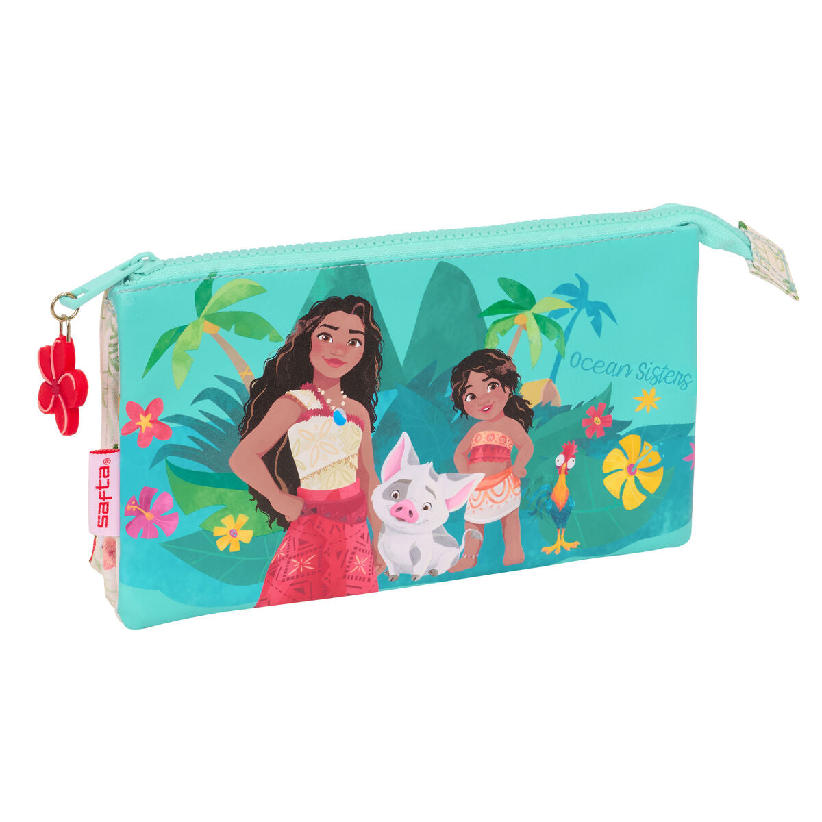 Penar triplu Vaiana Albastru Bej 22 x 12 x 3 cm - Birou și papetărie, Material școlar și educațional