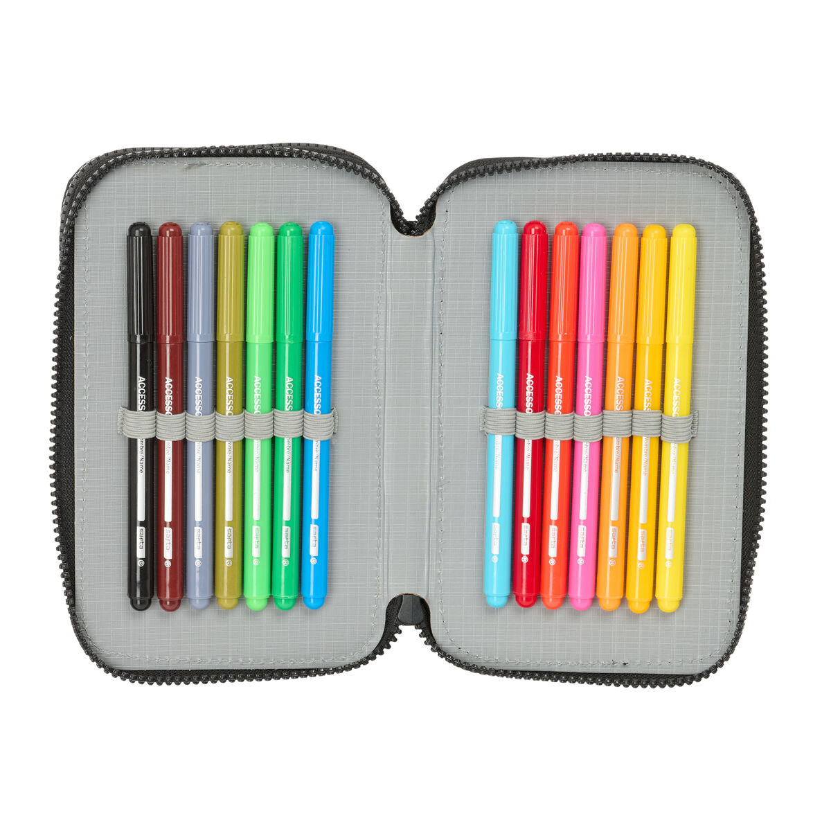 Penar cu Accesorii Munich Topo Negru 12.5 x 19.5 x 4 cm 29 Piese - Birou și papetărie, Material școlar și educațional