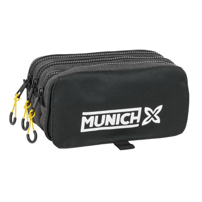 Penar triplu Munich Topo Negru 21,5 x 10 x 8 cm - Birou și papetărie, Material școlar și educațional