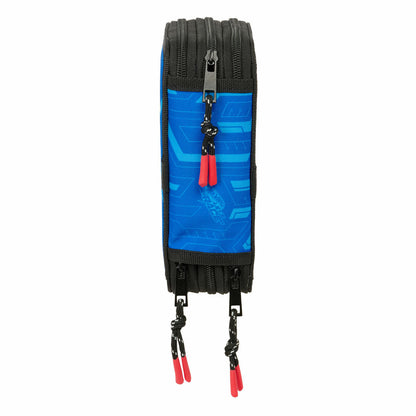 Penar Triplu Hot Wheels Let's race Albastru Negru 12,5 x 19,5 x 5,5 cm 37 Piese - Birou și papetărie, Material școlar și educațional