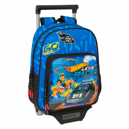 Ghiozdan cu Roți Hot Wheels Let's race Albastru Negru 27 x 33 x 10 cm - Birou și papetărie, Material școlar și educațional