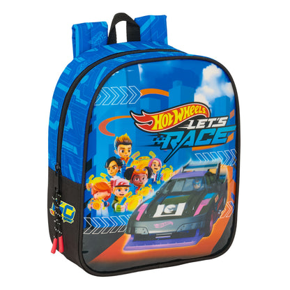 Ghiozdan Hot Wheels Let's race Albastru Negru 22 x 27 x 10 cm - Birou și papetărie, Material școlar și educațional