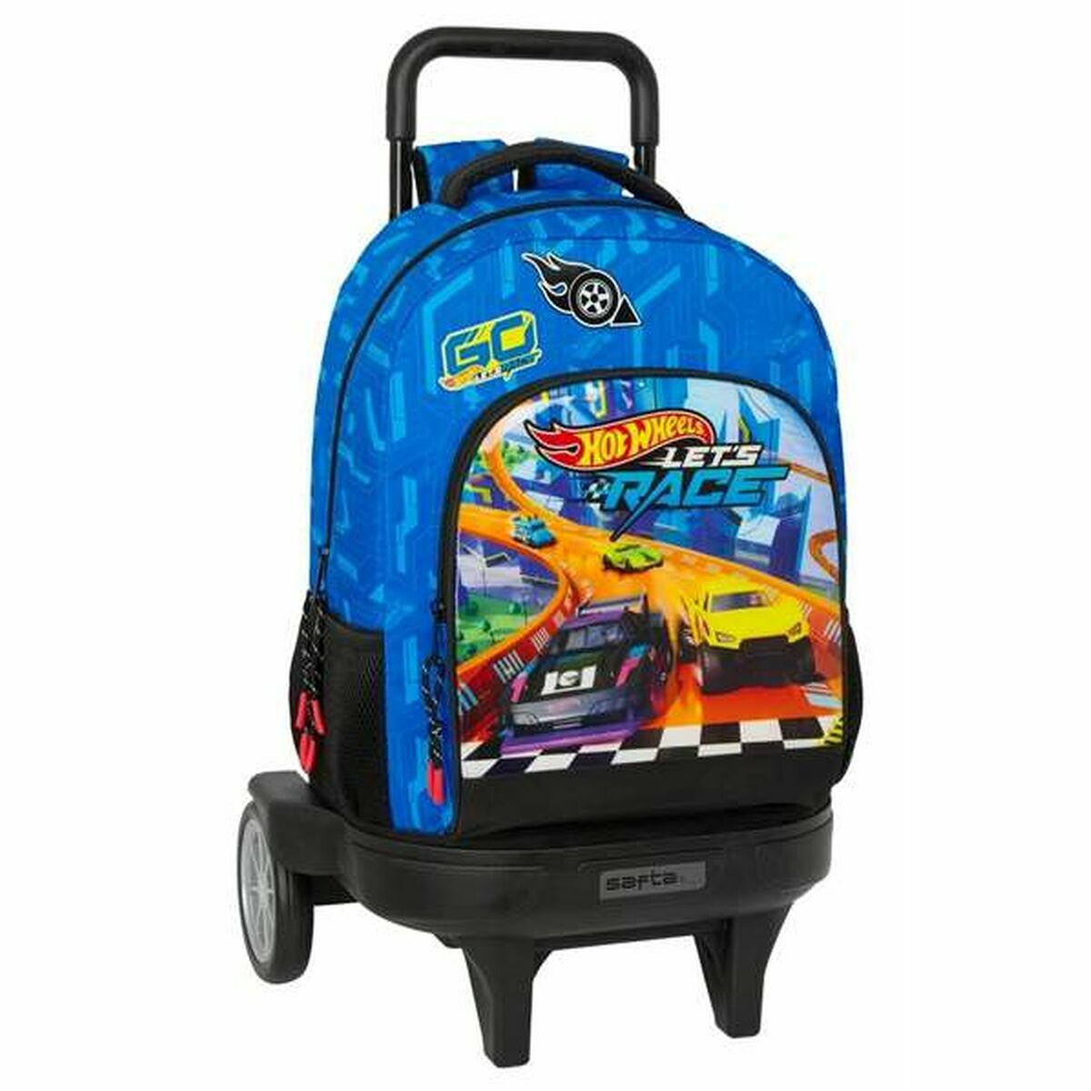 Ghiozdan Hot Wheels Let's race Albastru Negru 33 x 45 x 22 cm - Birou și papetărie, Material școlar și educațional