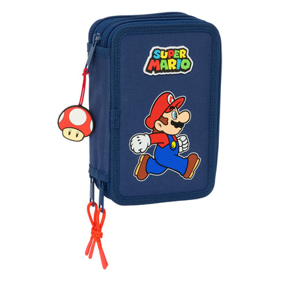 Penar cu Accesorii Super Mario Trick Roșu Albastru închis 12,5 x 19,5 x 5,5 cm 37 Piese - Birou și papetărie, Material școlar și educațional