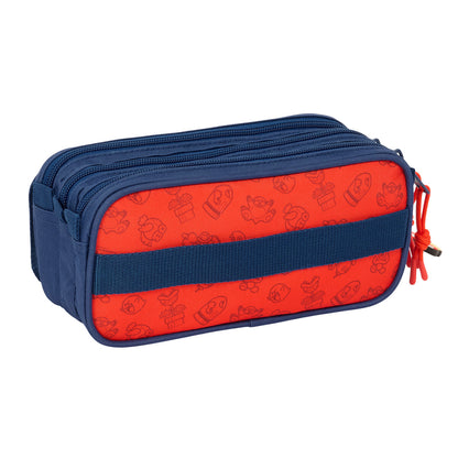 Penar triplu Super Mario Trick Roșu Albastru închis 21,5 x 10 x 8 cm - Birou și papetărie, Material școlar și educațional