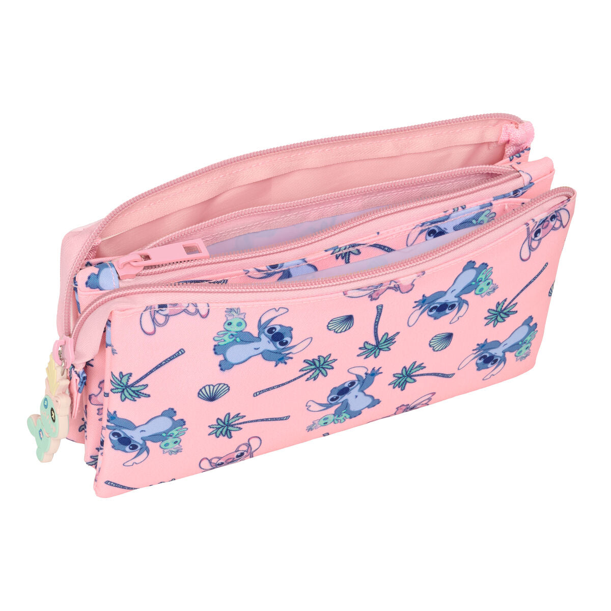 Penar triplu Lilo & Stitch Beach Roz 22 x 12 x 3 cm - Birou și papetărie, Material școlar și educațional