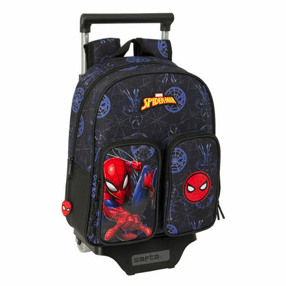 Ghiozdan cu Roți Spider-Man Attack Negru 27 x 33 x 10 cm - Birou și papetărie, Material școlar și educațional