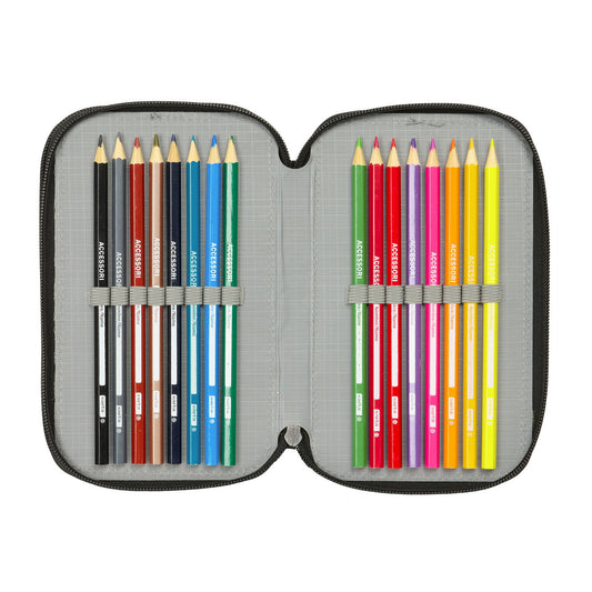 Penar cu Accesorii Spider-Man Attack Negru 12,5 x 19,5 x 5,5 cm 37 Piese - Birou și papetărie, Material școlar și educațional