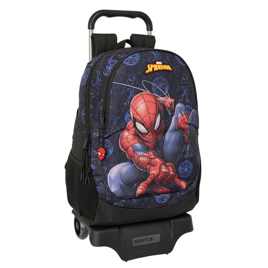 Ghiozdan cu Roți Spider-Man Attack Negru 32 x 44 x 16 cm - Birou și papetărie, Material școlar și educațional