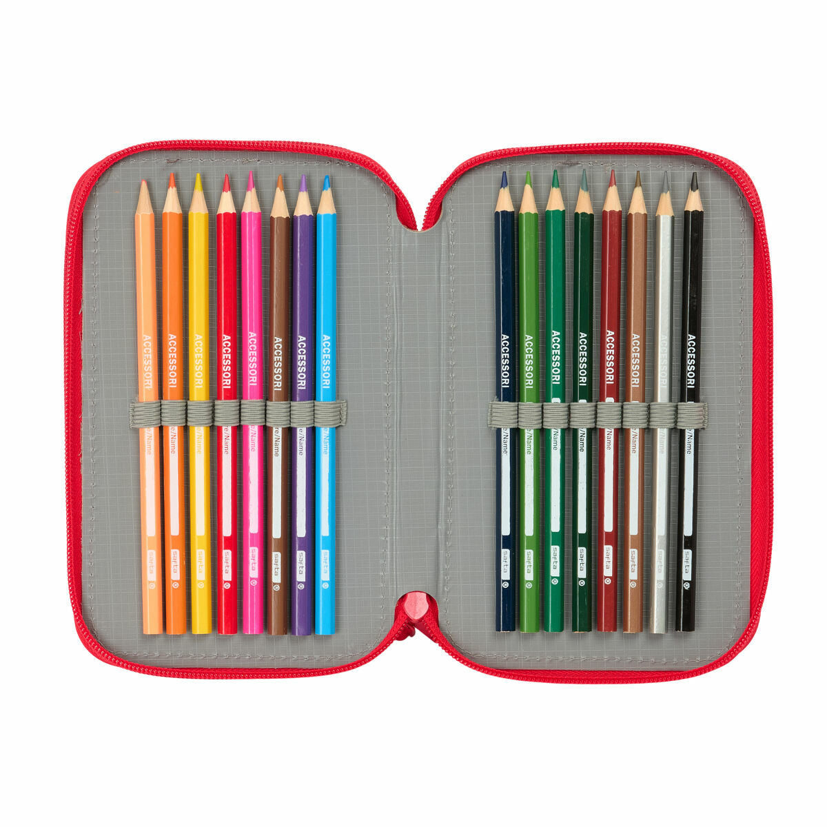 Penar Triplu Hello Kitty Iconic Alb Roșu 12,5 x 19,5 x 5,5 cm 37 Piese - Birou și papetărie, Material școlar și educațional