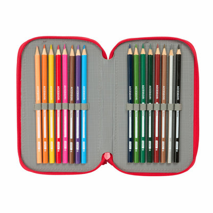Penar Triplu Hello Kitty Iconic Alb Roșu 12,5 x 19,5 x 5,5 cm 37 Piese - Birou și papetărie, Material școlar și educațional