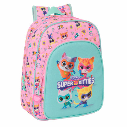 Ghiozdan SuperKitties Roz Turquoise 26 x 34 x 11 cm - Birou și papetărie, Material școlar și educațional