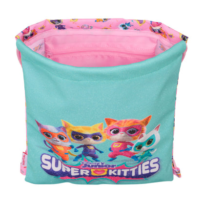 Geantă Rucsac cu Bretele SuperKitties Roz Turquoise 26 x 34 x 1 cm - Birou și papetărie, Material școlar și educațional