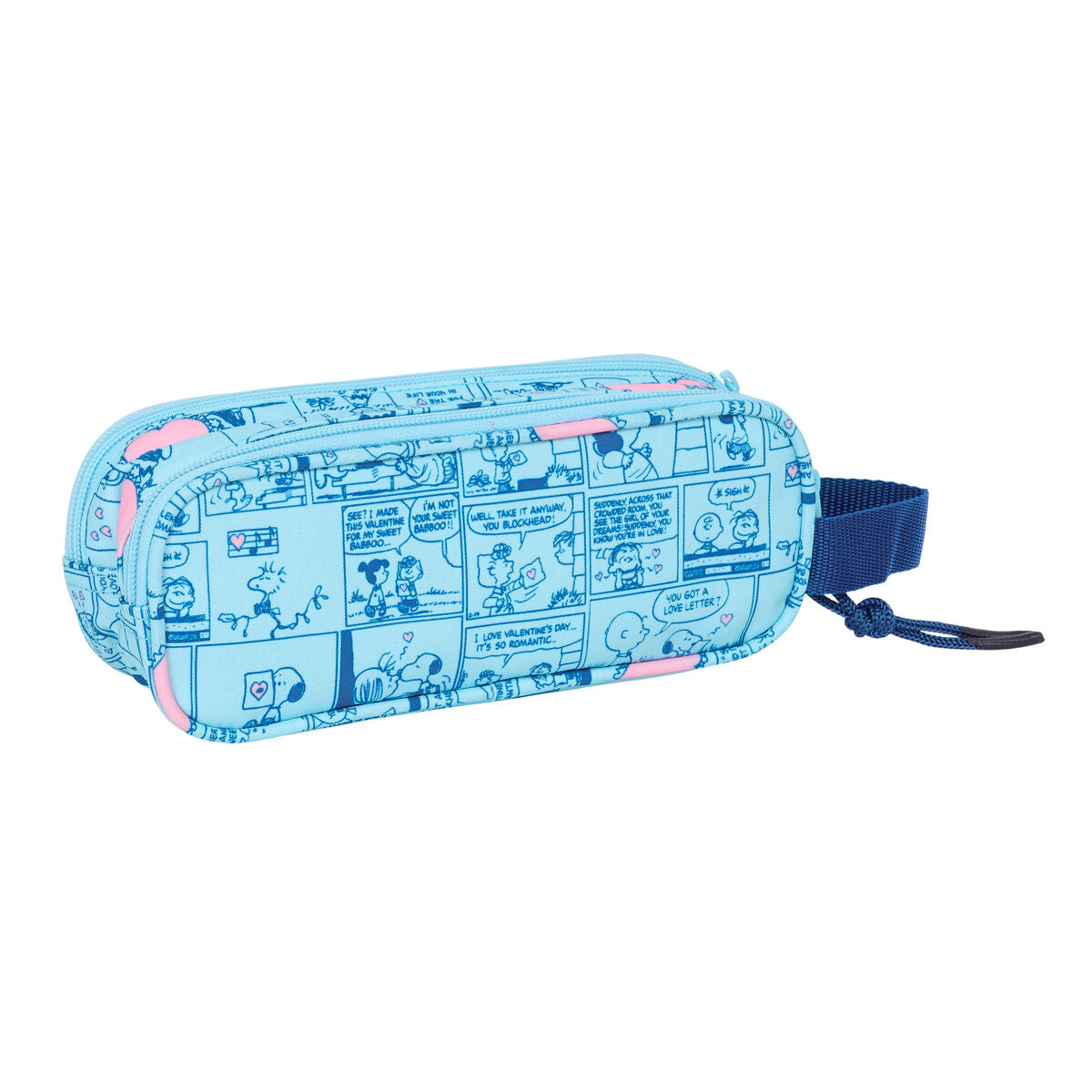 Penar dublu Snoopy Love Albastru deschis 21 x 8 x 6 cm - Birou și papetărie, Material școlar și educațional