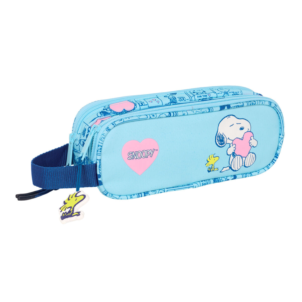 Penar dublu Snoopy Love Albastru deschis 21 x 8 x 6 cm - Birou și papetărie, Material școlar și educațional