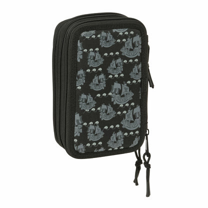 Penar Triplu One Piece Pirates Negru 12,5 x 19,5 x 5,5 cm 37 Piese - Birou și papetărie, Material școlar și educațional