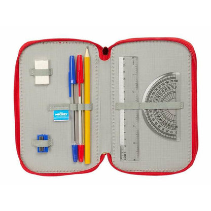 Penar Triplu Mickey Mouse Roșu 12,5 x 19,5 x 5,5 cm 37 Piese - Birou și papetărie, Material școlar și educațional
