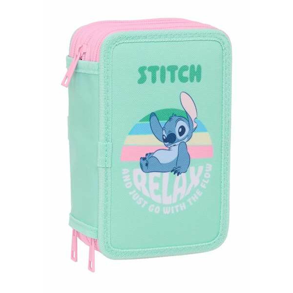 Penar Triplu Stitch Verde 12,5 x 19,5 x 5,5 cm 37 Piese - Birou și papetărie, Material școlar și educațional