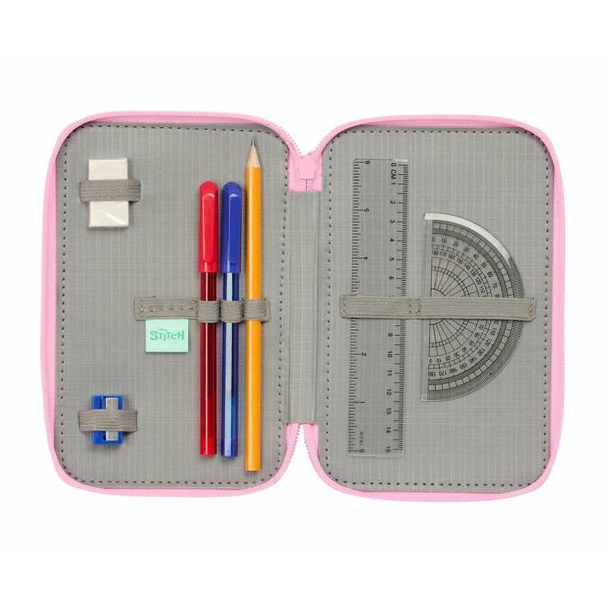 Penar Triplu Stitch Verde 12,5 x 19,5 x 5,5 cm 37 Piese - Birou și papetărie, Material școlar și educațional