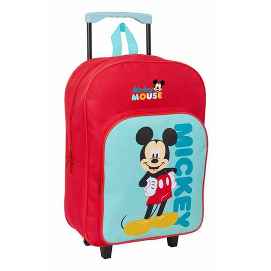 Ghiozdan cu Roți Mickey Mouse Albastru Roșu 32 x 42 x 14 cm - Birou și papetărie, Material școlar și educațional