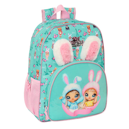 Ghiozdan Na!Na!Na! Surprise Bunny Roz Turquoise 33 x 42 x 14 cm - Birou și papetărie, Material școlar și educațional