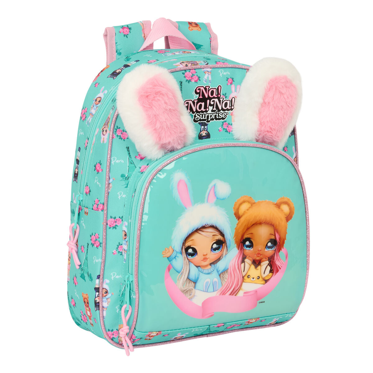 Ghiozdan Na!Na!Na! Surprise Bunny Roz Turquoise 28 x 34 x 10 cm - Birou și papetărie, Material școlar și educațional