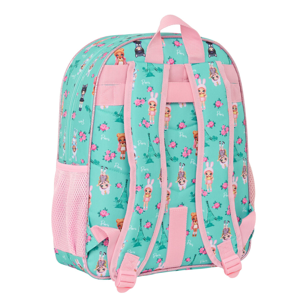 Ghiozdan Na!Na!Na! Surprise Bunny Roz Turquoise 32 x 38 x 12 cm - Birou și papetărie, Material școlar și educațional