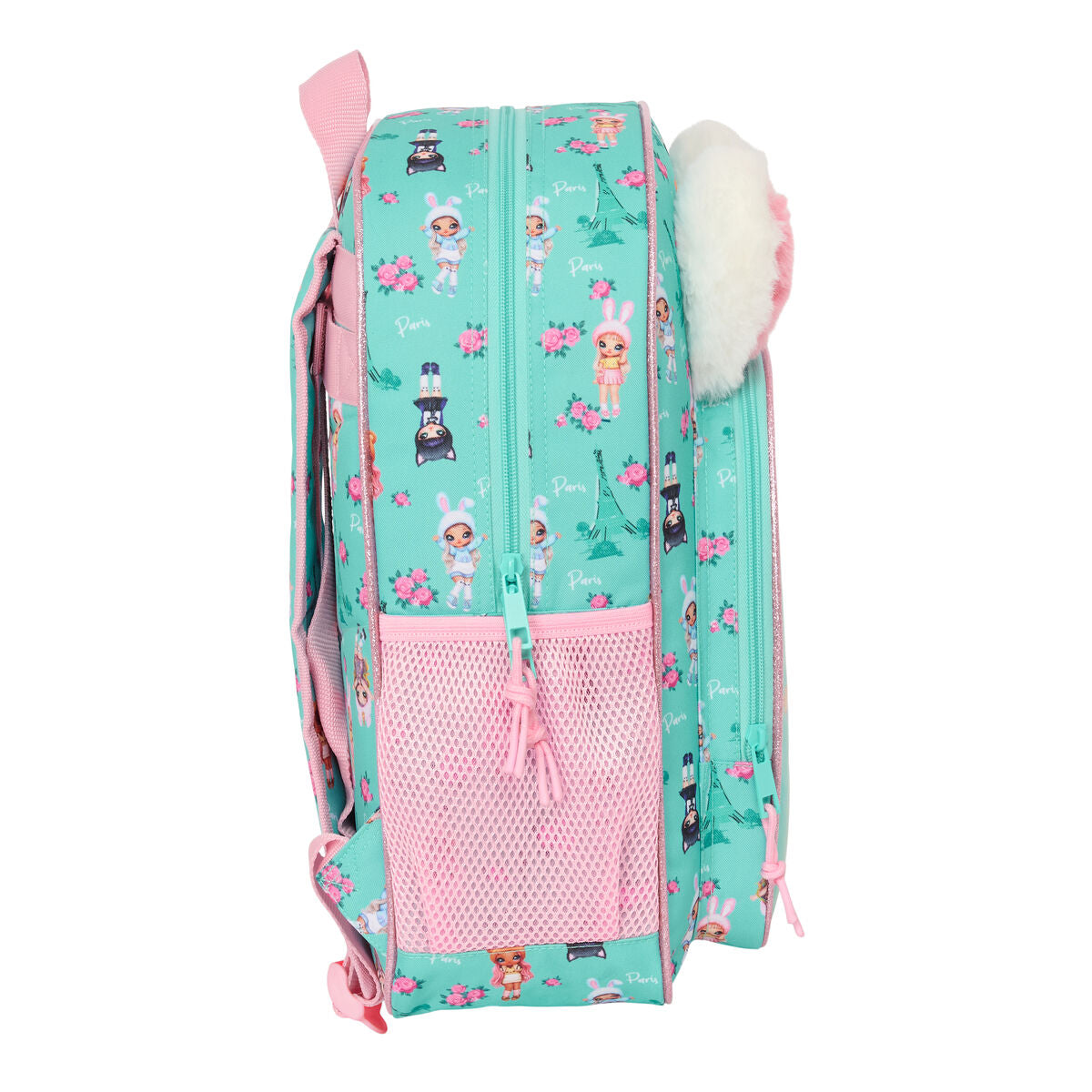 Ghiozdan Na!Na!Na! Surprise Bunny Roz Turquoise 32 x 38 x 12 cm - Birou și papetărie, Material școlar și educațional