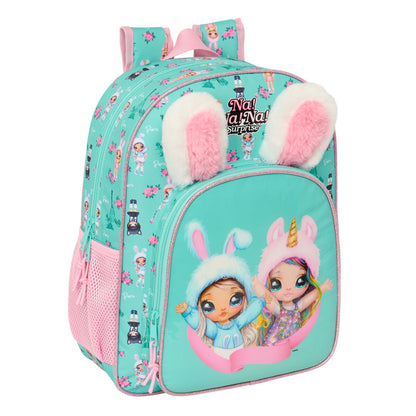 Ghiozdan Na!Na!Na! Surprise Bunny Roz Turquoise 32 x 38 x 12 cm - Birou și papetărie, Material școlar și educațional