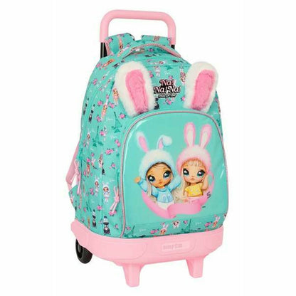 Ghiozdan Na!Na!Na! Surprise Bunny Roz Turquoise 33 x 45 x 22 cm - Birou și papetărie, Material școlar și educațional