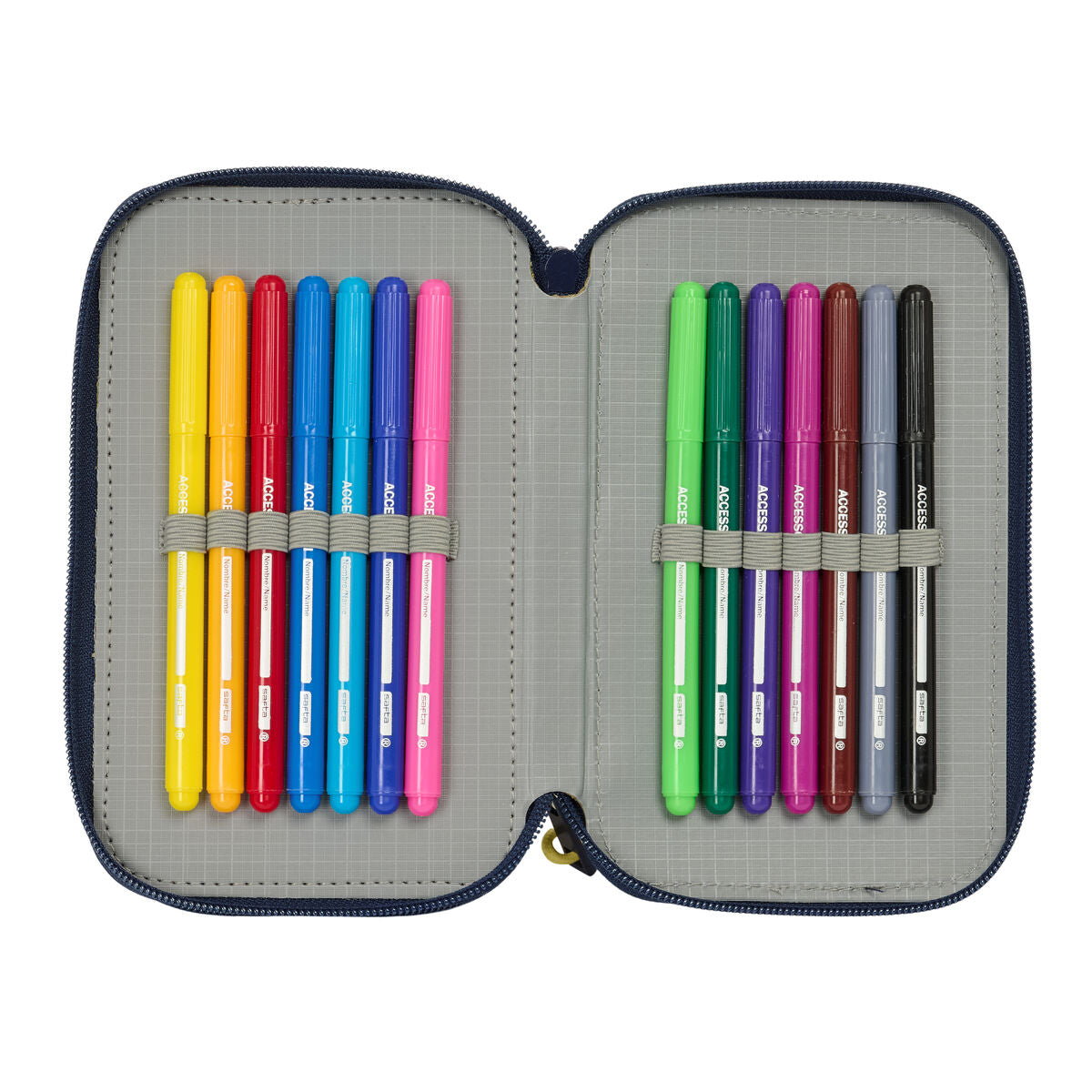 Penar Triplu Sonic City Albastru 12,5 x 19,5 x 5,5 cm 37 Piese - Birou și papetărie, Material școlar și educațional