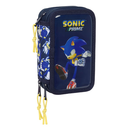 Penar Triplu Sonic City Albastru 12,5 x 19,5 x 5,5 cm 37 Piese - Birou și papetărie, Material școlar și educațional