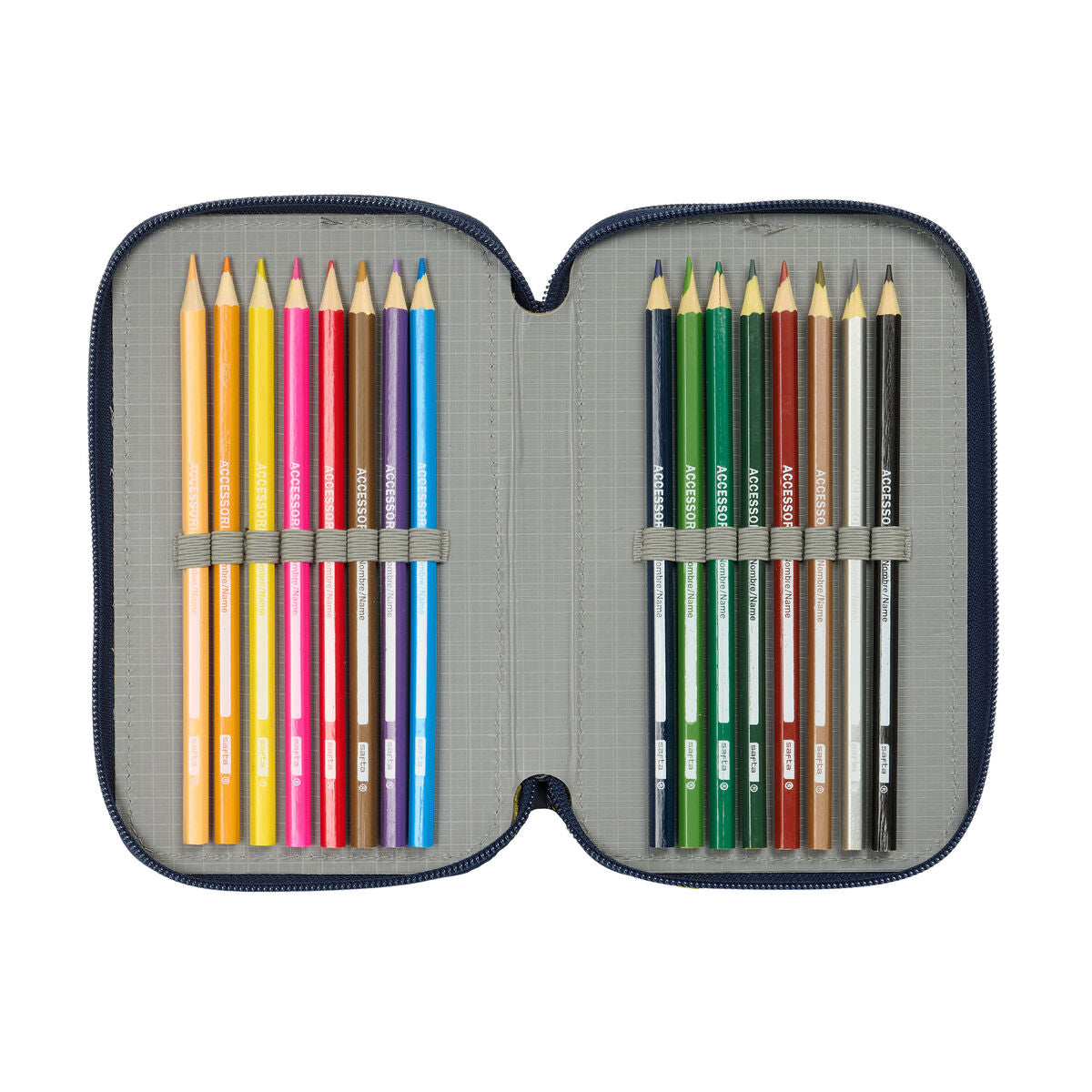 Penar Triplu Sonic City Albastru 12,5 x 19,5 x 5,5 cm 37 Piese - Birou și papetărie, Material școlar și educațional