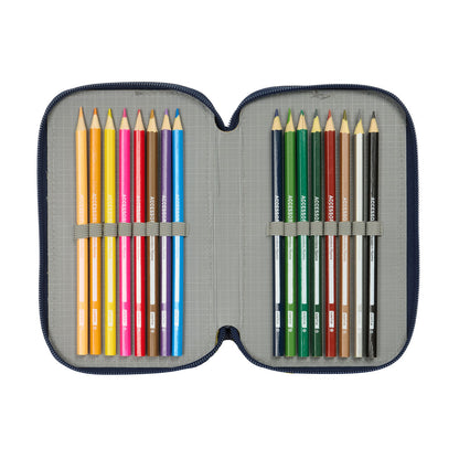 Penar Triplu Sonic City Albastru 12,5 x 19,5 x 5,5 cm 37 Piese - Birou și papetărie, Material școlar și educațional