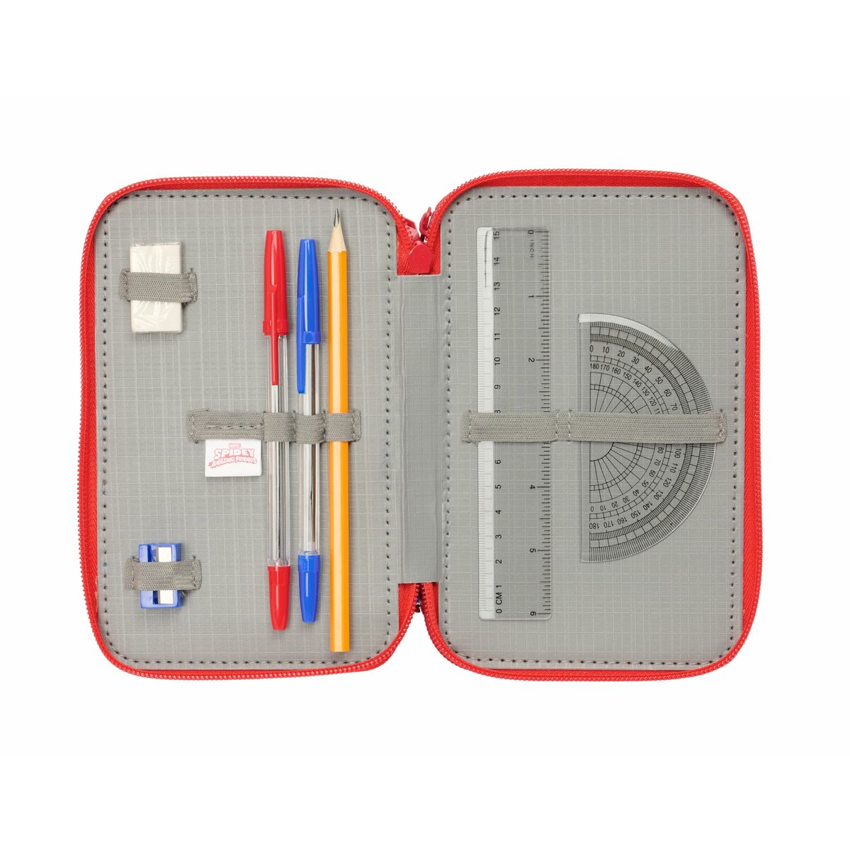 Penar Triplu Spidey Albastru 12,5 x 19,5 x 5,5 cm 37 Piese - Birou și papetărie, Material școlar și educațional