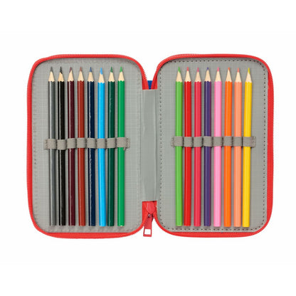Penar Triplu Spidey Albastru 12,5 x 19,5 x 5,5 cm 37 Piese - Birou și papetărie, Material școlar și educațional