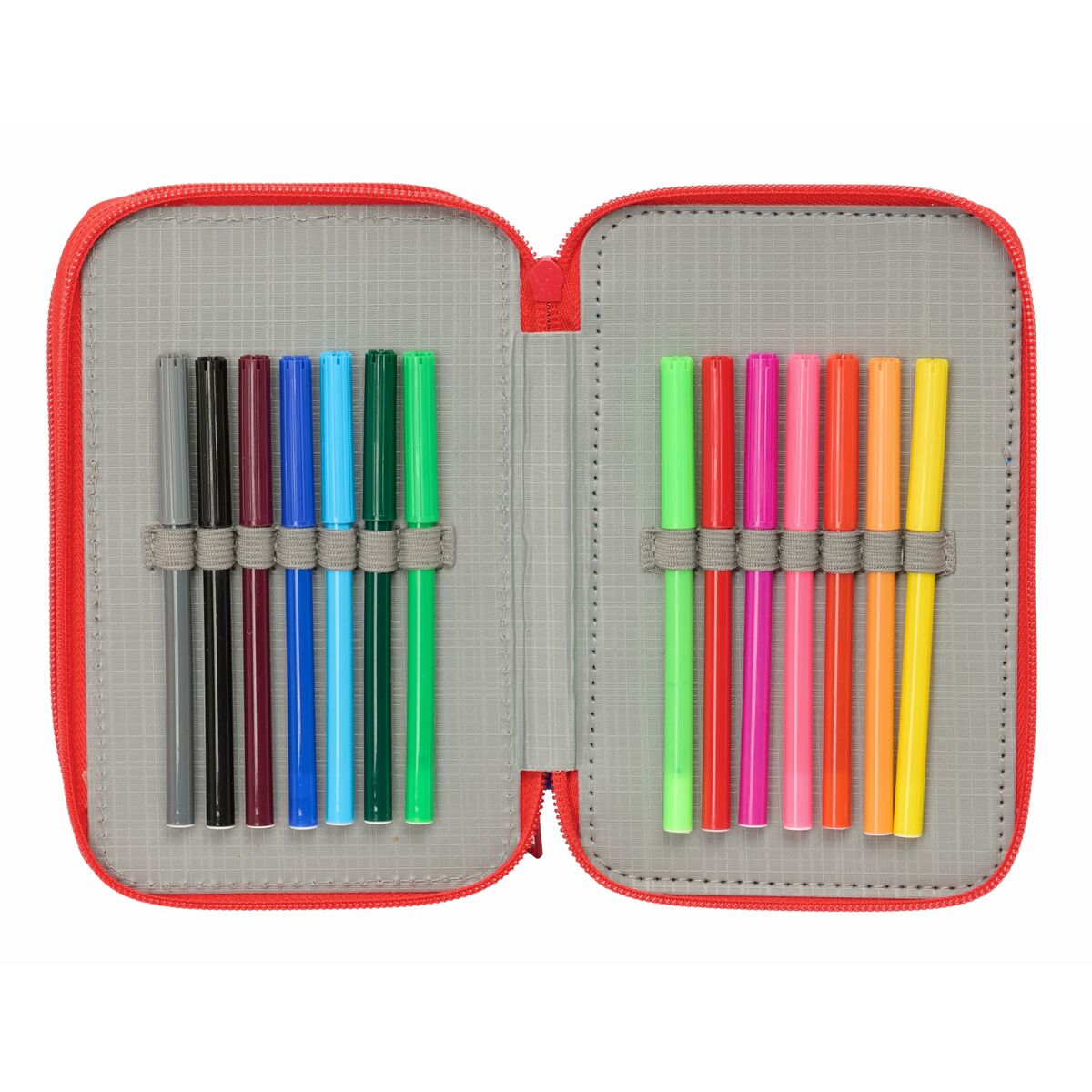 Penar Triplu Spidey Albastru 12,5 x 19,5 x 5,5 cm 37 Piese - Birou și papetărie, Material școlar și educațional