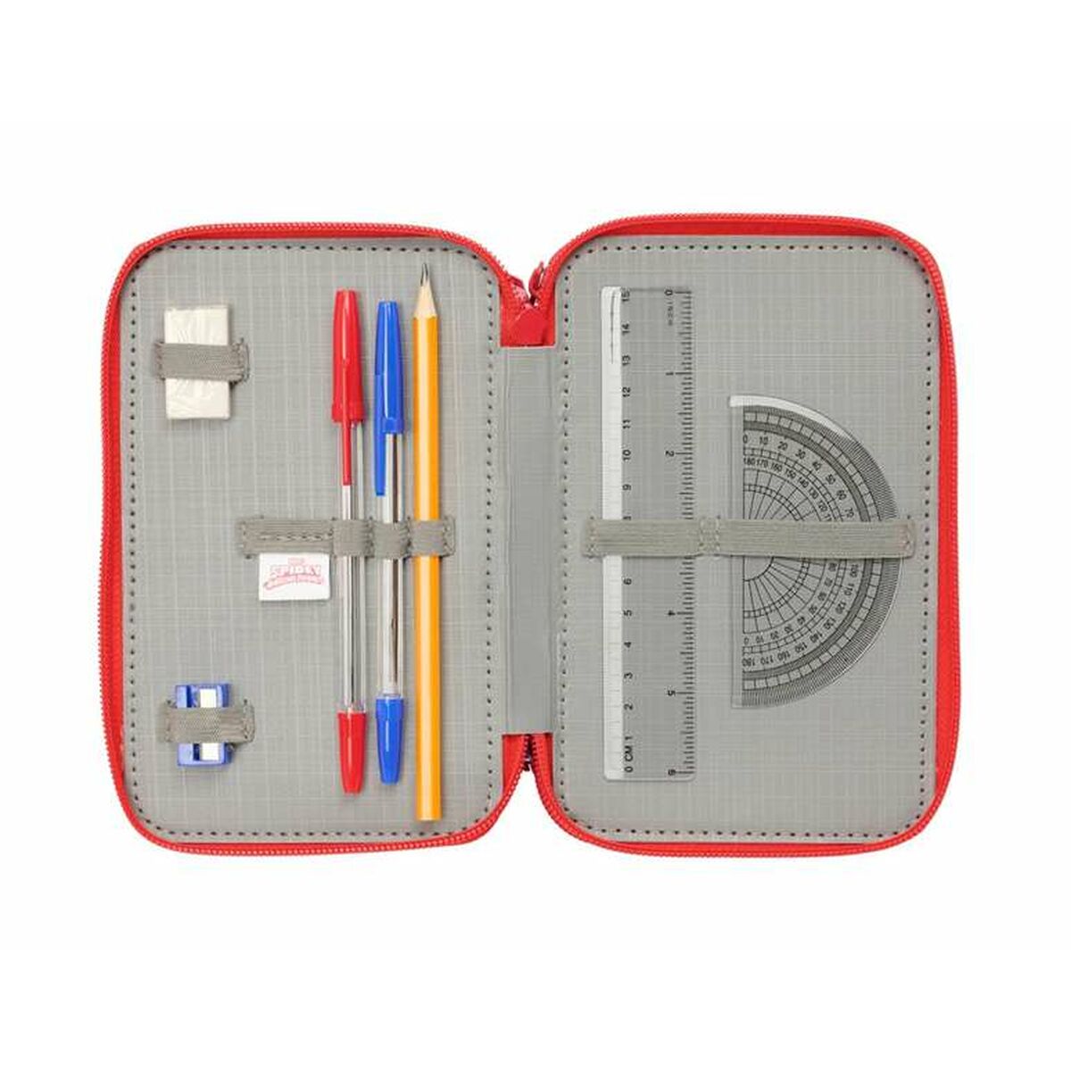 Penar Triplu Spidey Albastru 12,5 x 19,5 x 5,5 cm 37 Piese - Birou și papetărie, Material școlar și educațional