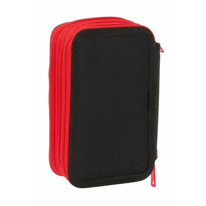 Penar Triplu Spider-Man Negru 12,5 x 19,5 x 5,5 cm 37 Piese - Birou și papetărie, Material școlar și educațional