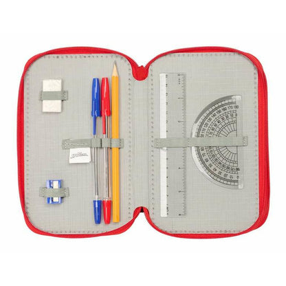 Penar Triplu Spider-Man Negru 12,5 x 19,5 x 5,5 cm 37 Piese - Birou și papetărie, Material școlar și educațional